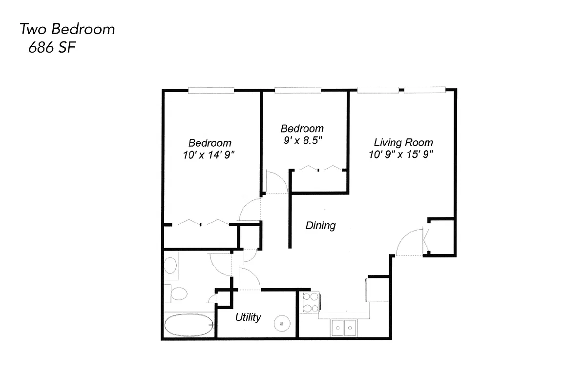 Floor plan Two Bedroom