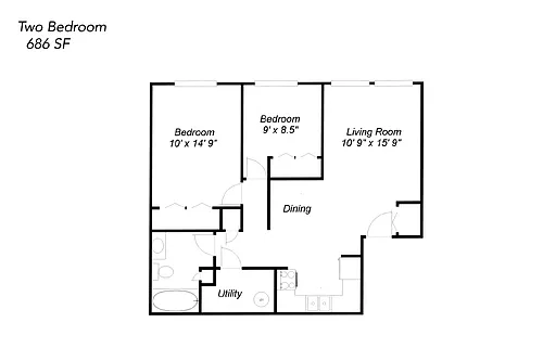 Floor plan Two Bedroom