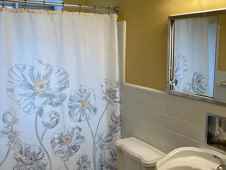 Full Bathroom (note the walls have been painted white)