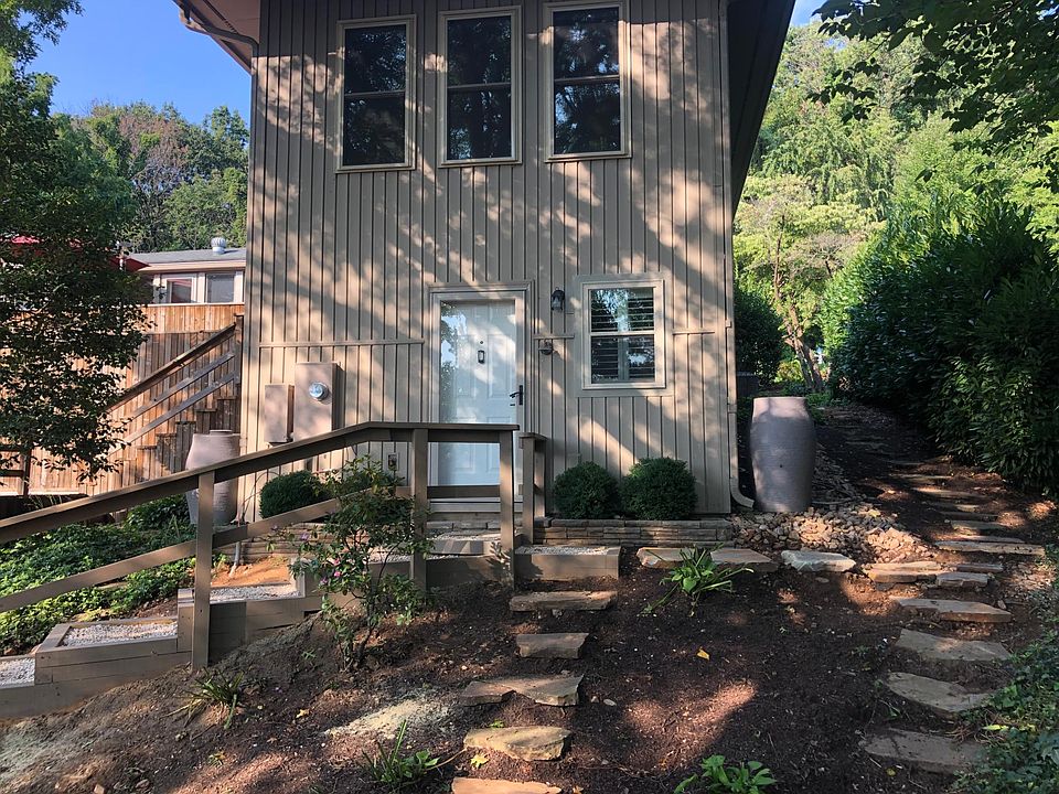 Front door of apartment, view from deck