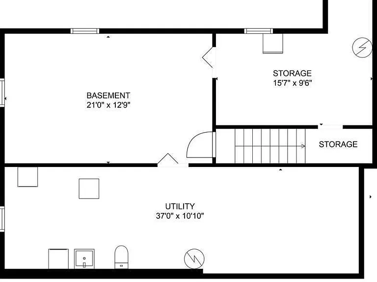Original lower level floor plan