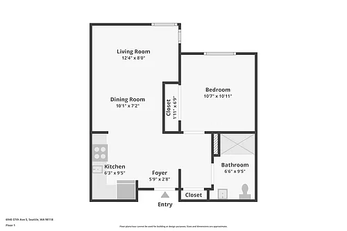 Floor plan 1 BED 1 BATH