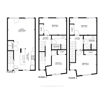 Floor plan 4x2 Large Individual Room Rate