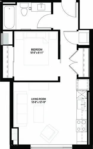 Floor plan One Bedrooms/One Bathrooms (J11)