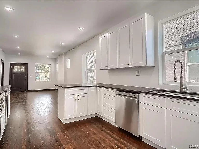 Kitchen area looking at the main entrance.