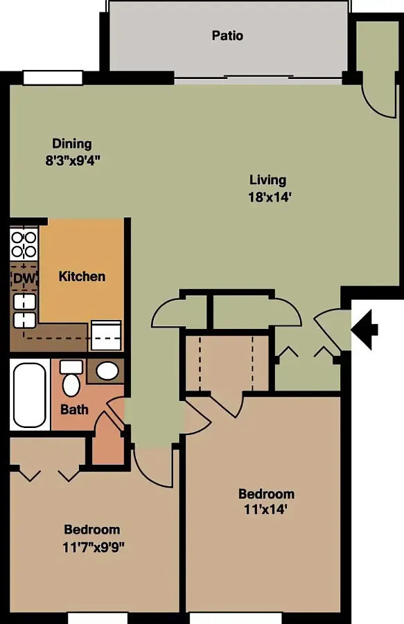 Floor plan Two bedroom