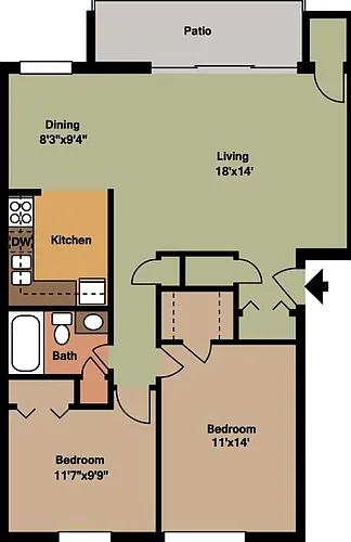Floor plan Two bedroom