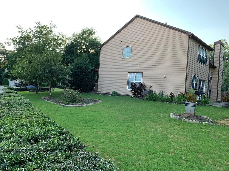 Side Yard with Rose Garden and Pear Trees