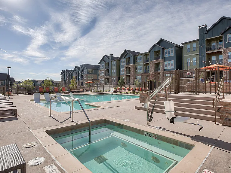 Relax by our resort style pool and jacuzzi