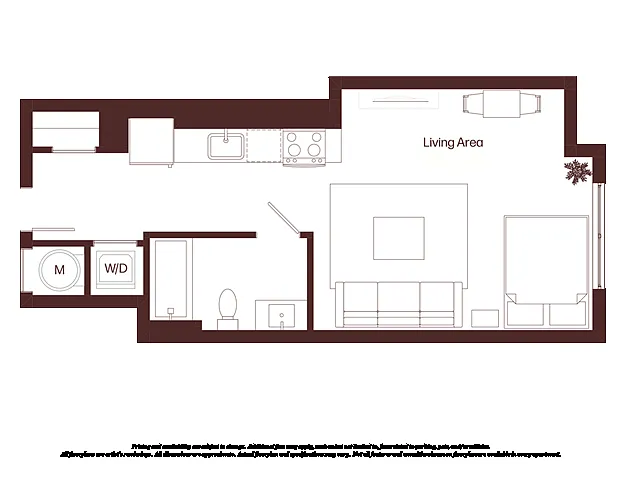 Floor plan 0 Bed - 1 Bath | s03