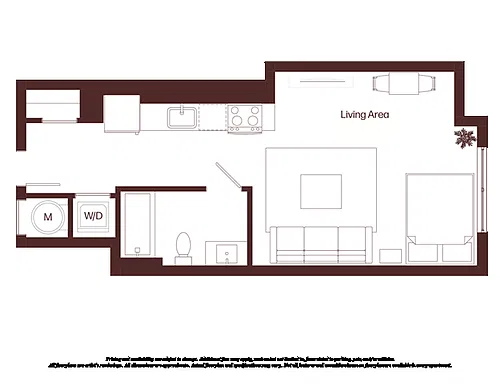 Floor plan 0 Bed - 1 Bath | s03