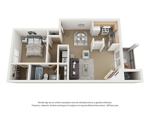 Floor plan 1x1 - Grandview