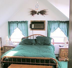 Master BR with vaulted ceilings and skylights