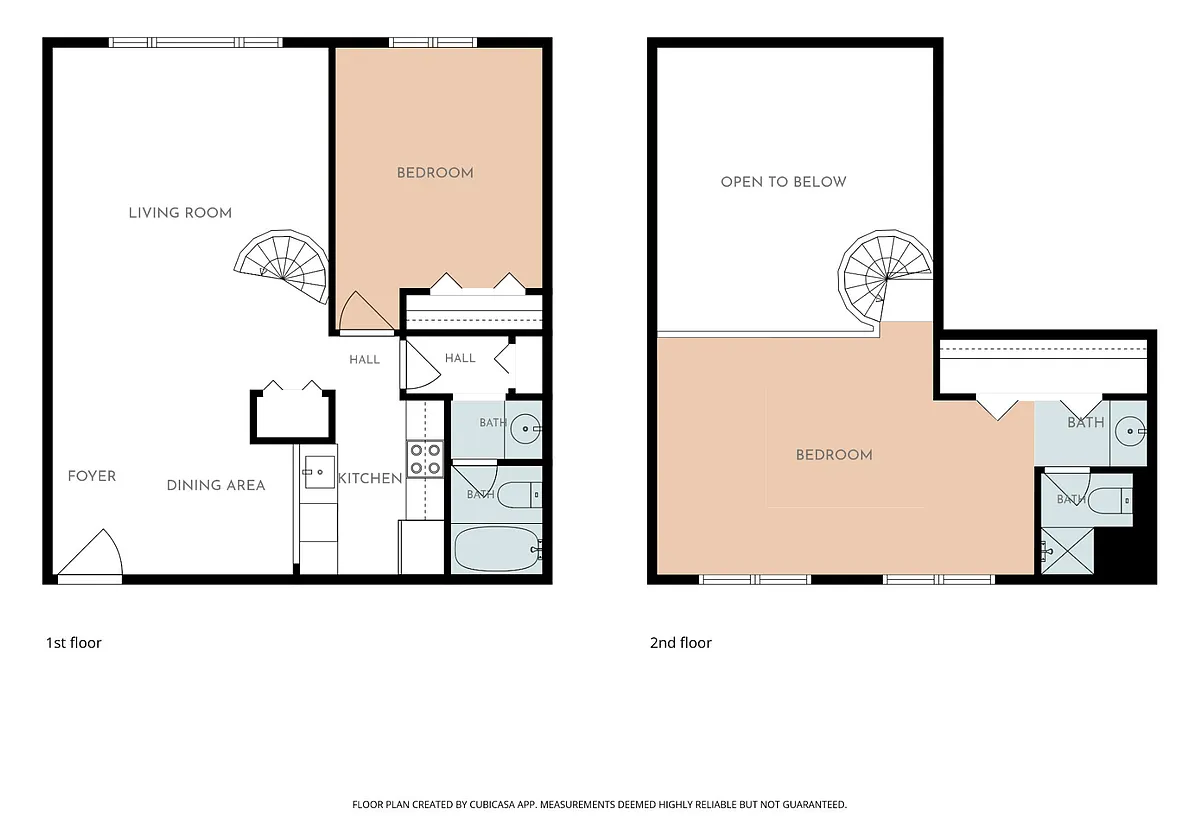 Floor plan Two Bed Two Bath Loft