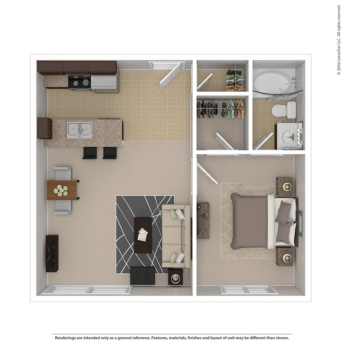 Floor plan Small 1 Bed 1 Bath