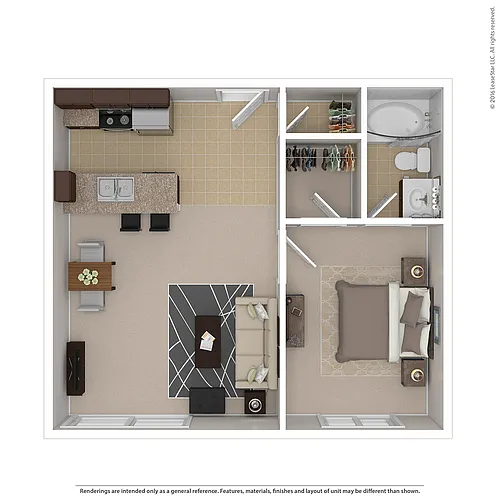 Floor plan Small 1 Bed 1 Bath