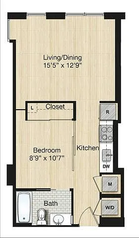 Floor plan Tier 15.0 - Studio