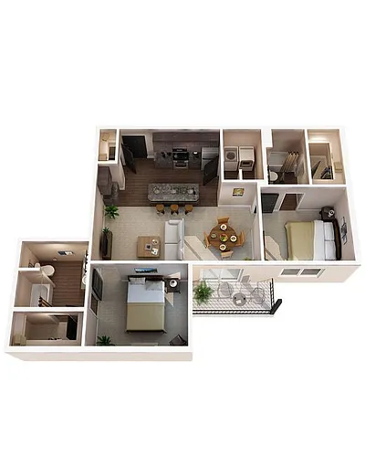 Floor plan 2 Bed 2 Bath X