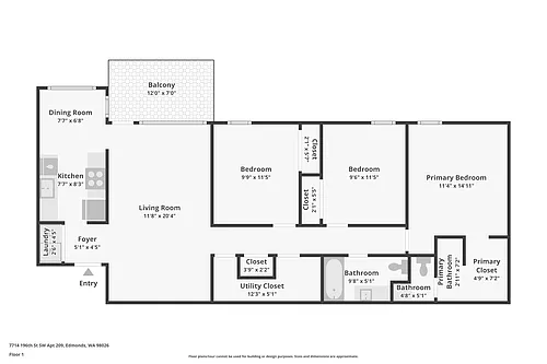 Floor plan 3 Bedroom