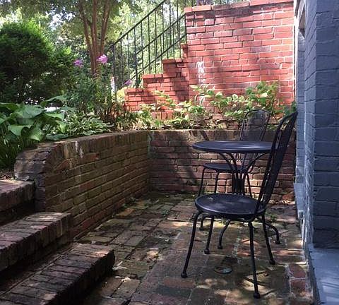Patio bench now replaces table and chairs