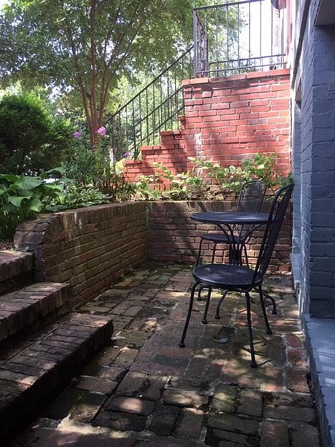 Patio bench now replaces table and chairs