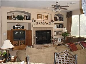 Great Room w Built-Ins & F/P