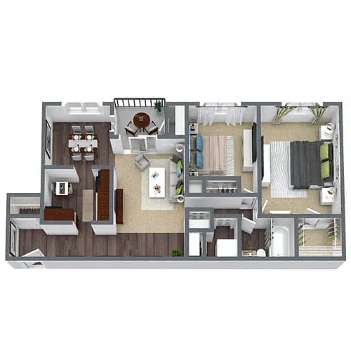 Floor plan B1: 2 Bed 1 Bath