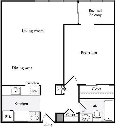 Floor plan 1 Bedroom J