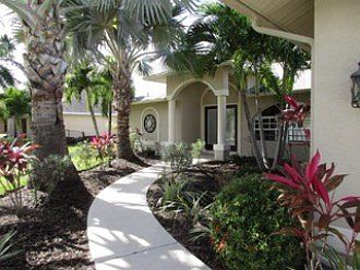 Newly landscaped exterior