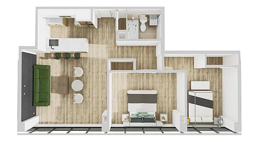 Floor plan G 2 Bed 1 Bath