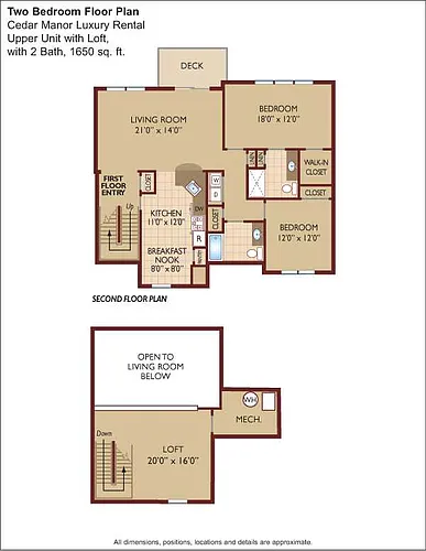 Floor plan $1.94/sq.ft. - Upper Unit with Loft