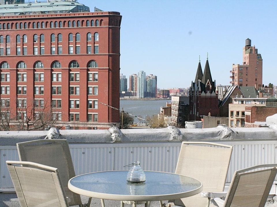 Roof deck with Hudson River view