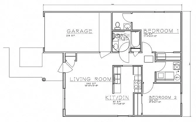 Floor plan 2 Bedroom House