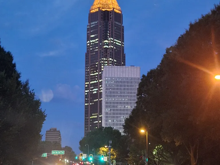Iconic Bank of America Building is right in front of your balcony.