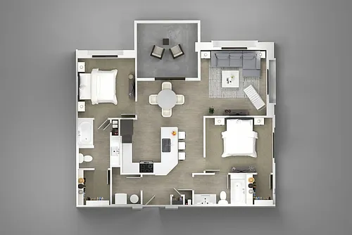 Floor plan 2 Bed/2 Bath