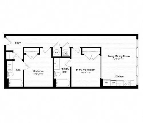 Floor plan 2 Bed - 2 Bath | b12 - Weiler