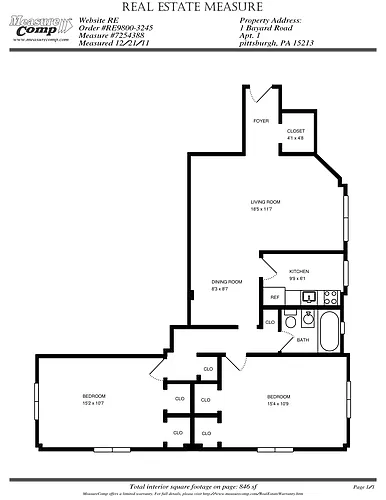 Floor plan Two Bedroom