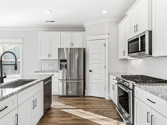 Stainless steel appliances are included