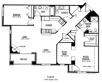 Floor plan Two Bedroom K