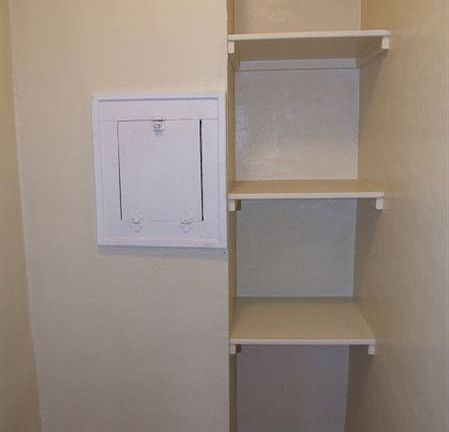 Pantry off kitchen and laundry shoot
