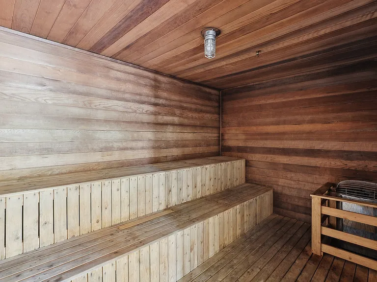 Inviting wooden sauna