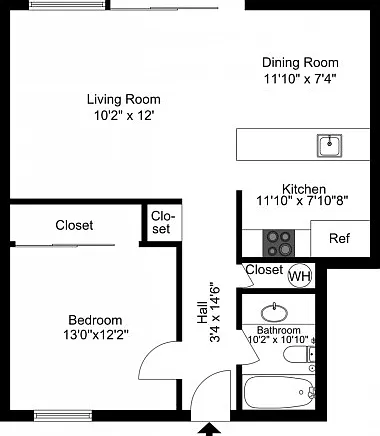 1 bedroom, 1 bathroom 1 bedroom, 1 bathroom