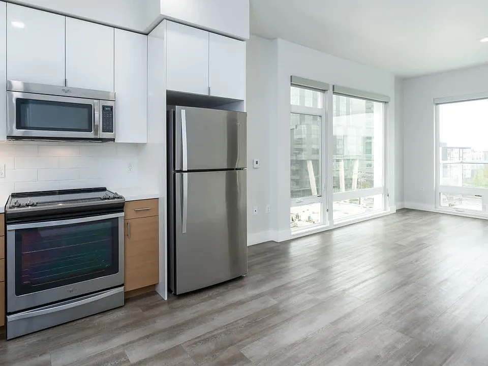 Kitchen and Living Room with Hard Surface Flooring