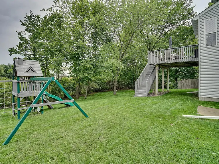 Backyard with play set