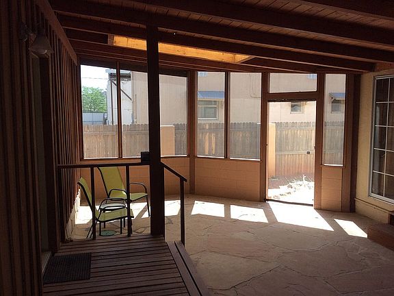 Covered sandstone patio 