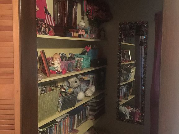 Loft closet with shelves