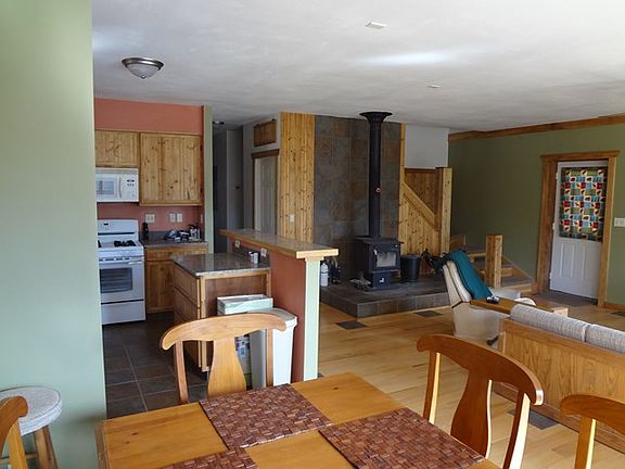 dining area/wood stove