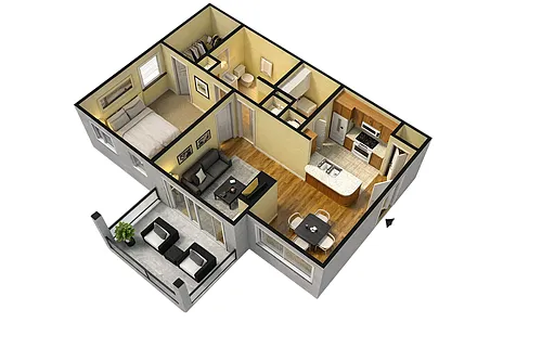 Floor plan 1 Bedroom 1 Bath
