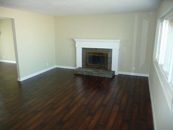 Living Room with slate fireplace