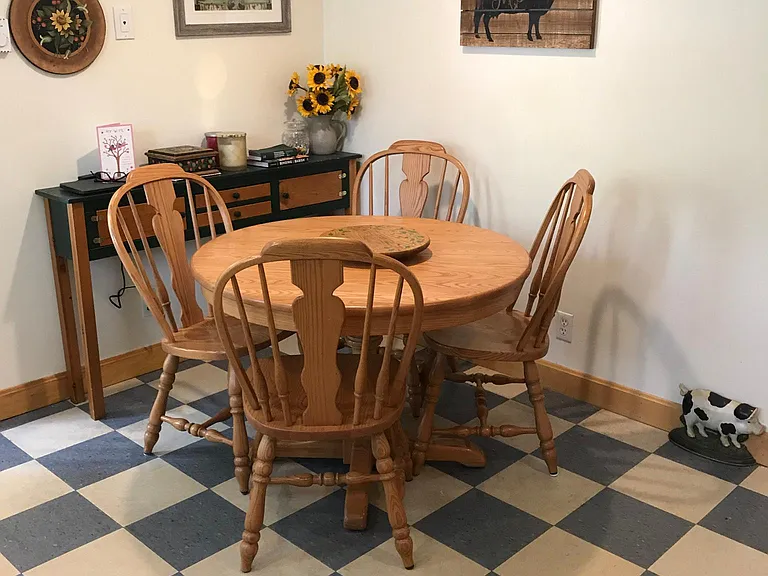 Kitchen is big enough to eat in.